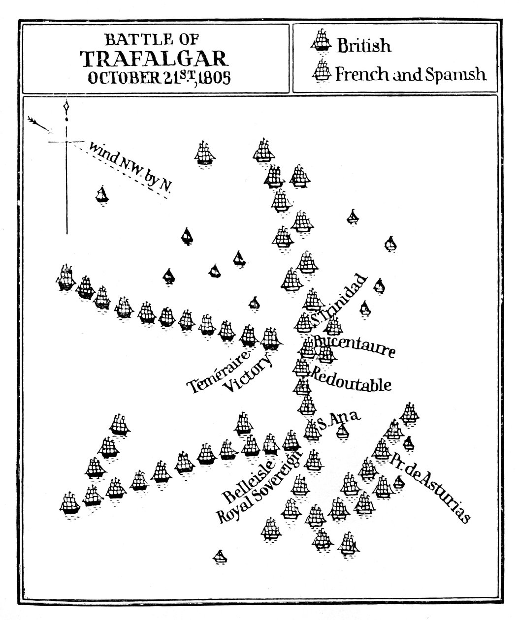 Bitwa pod Trafalgarem, 1805 autorstwa Unbekannt