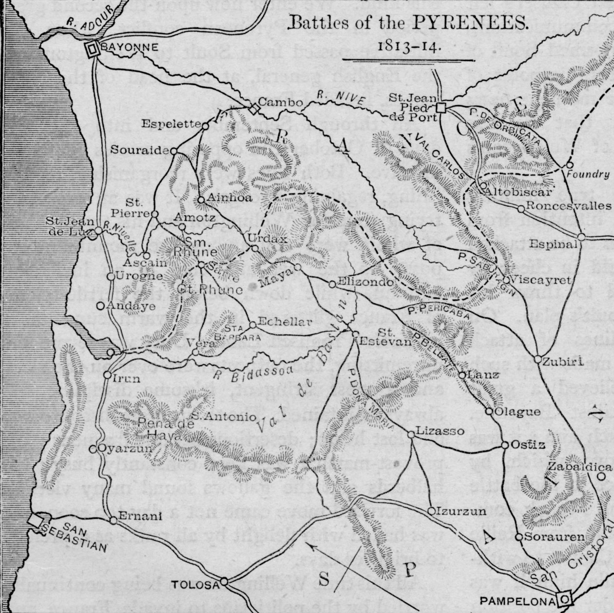 Bitwy pod Pirenejami: mapa szkiców, 1902 autorstwa Unbekannt