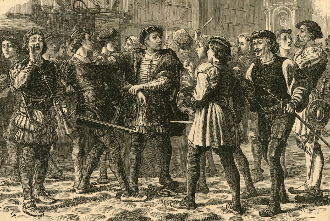 Początek zamieszek w Cheapside, 1897. autorstwa Unbekannt