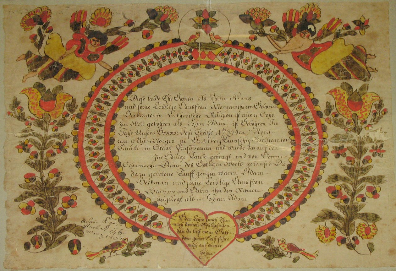 Akt urodzenia i chrztu z 1784 r. autorstwa Unbekannt