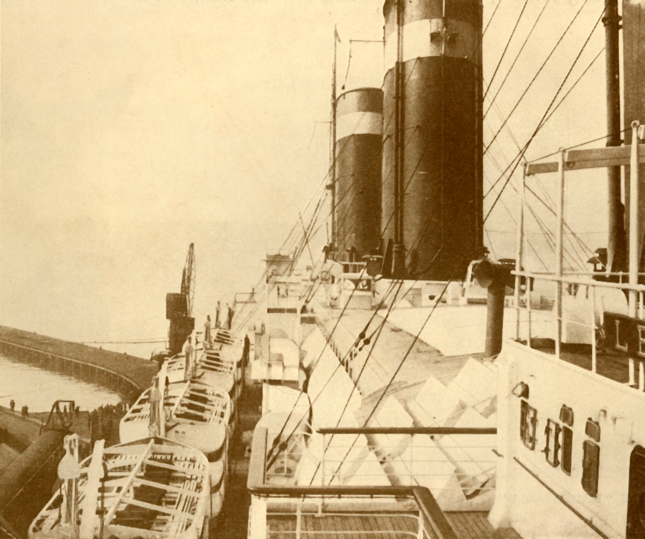 Pokład łodzi Lewiatana, ok. 1930. autorstwa Unbekannt