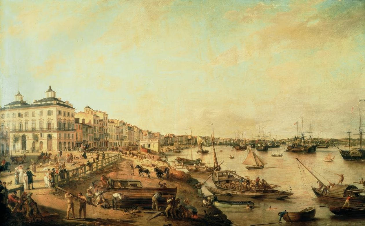 Bordeaux, port, obraz 1805 autorstwa Unbekannt