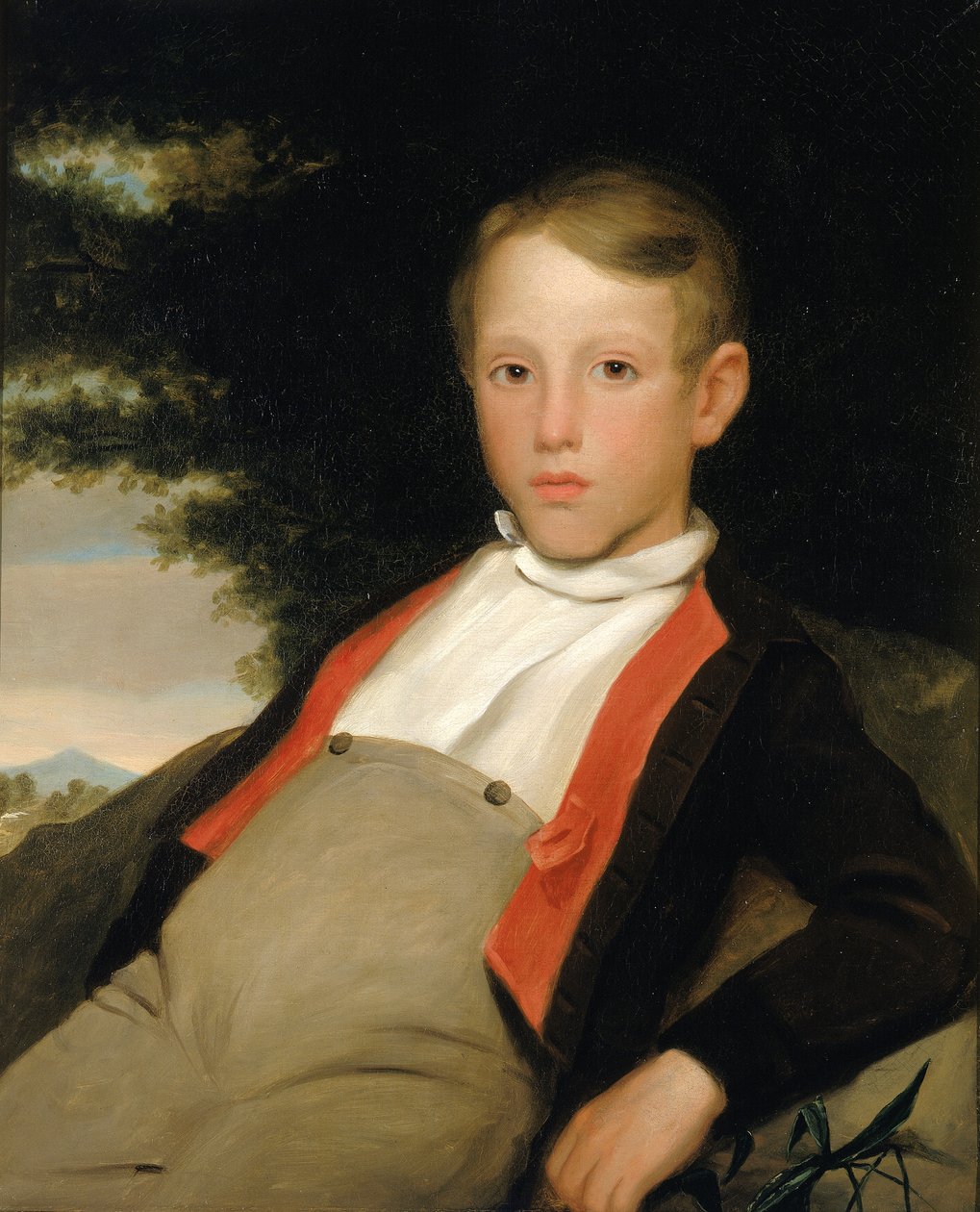 Chłopiec w krajobrazie, ca. 1840. autorstwa Unbekannt
