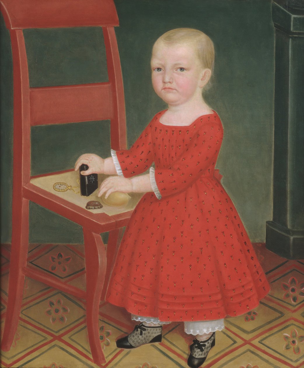 Chłopiec z blond włosami, ca. 1840-50. autorstwa Unbekannt