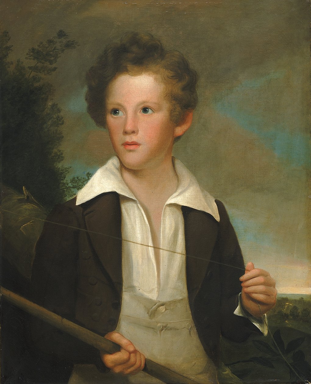 Chłopiec z wędką, ca. 1840. autorstwa Unbekannt