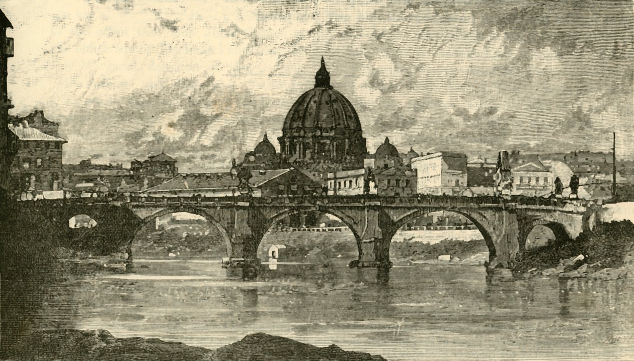 Most św. Anioła, Rzym, 1890. autorstwa Unbekannt