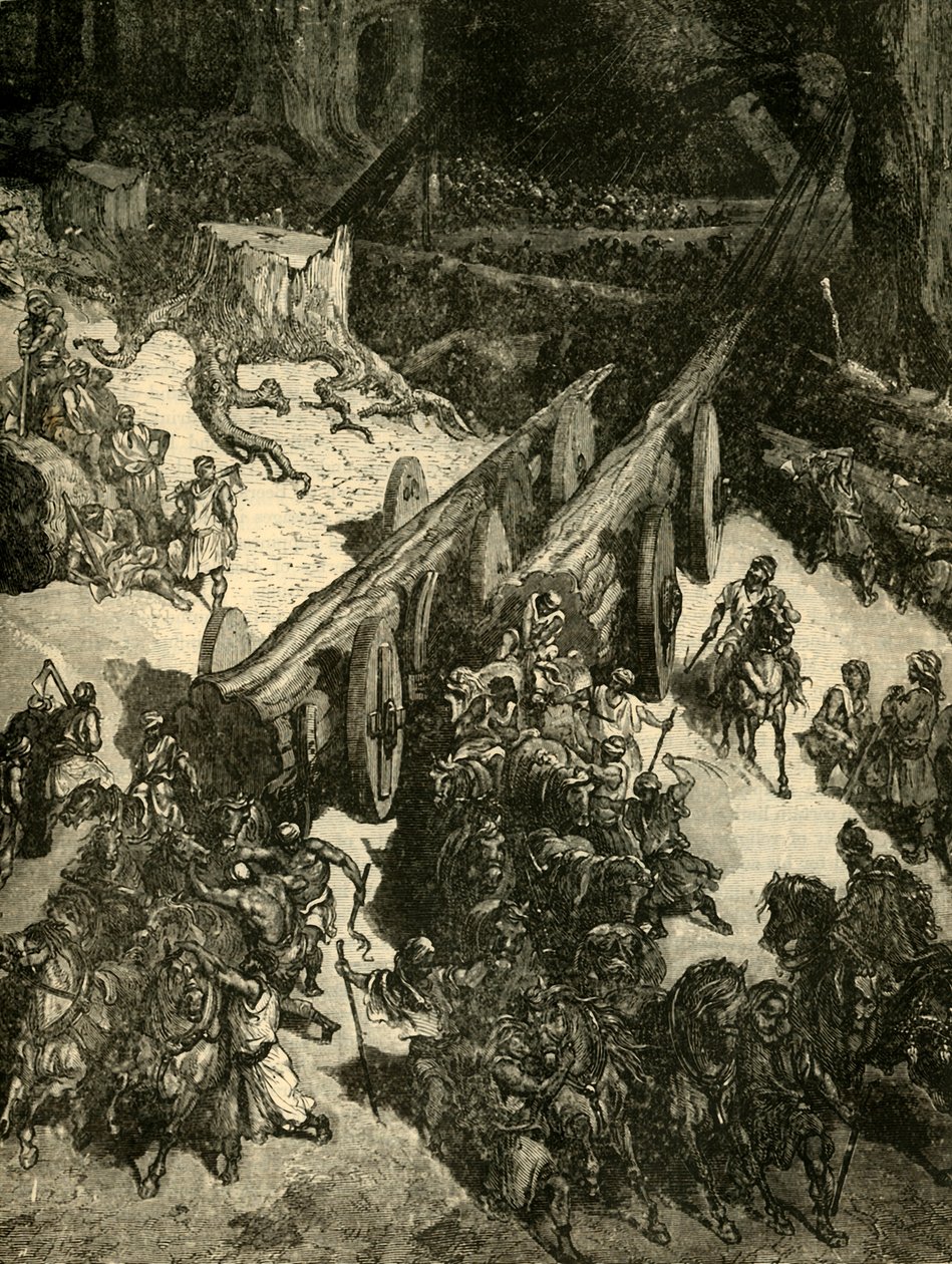 Przywiezienie cedru z Libanu, 1890. autorstwa Unbekannt