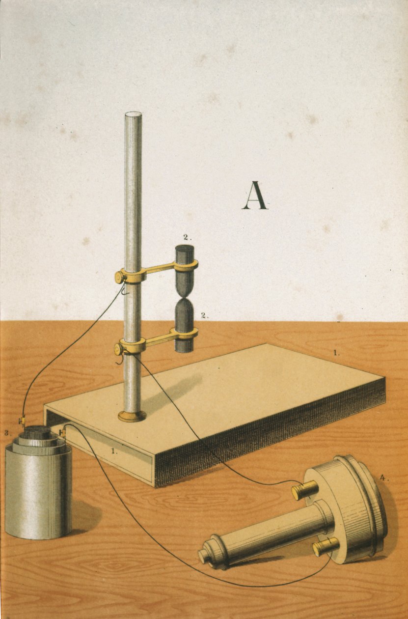 Mikrofon węglowy, 1882 autorstwa Unbekannt