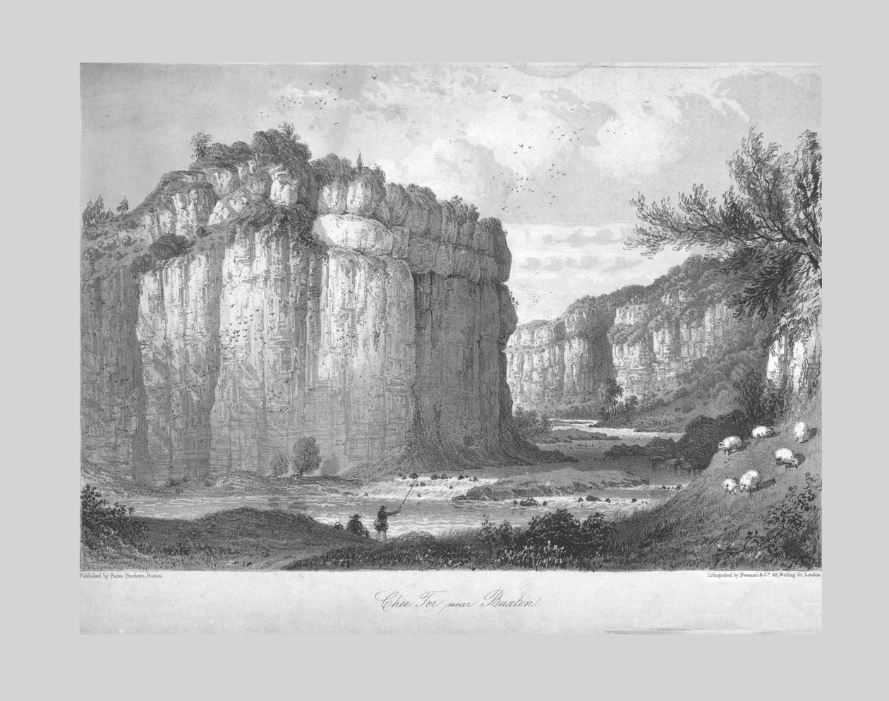 Chee Tor niedaleko Buxton, ok. 1840 r. autorstwa Unbekannt