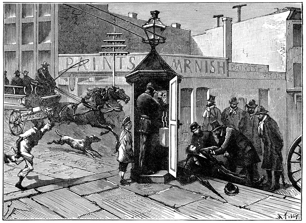 Budka telefoniczna policji w Chicago, 1886 r. autorstwa Unbekannt