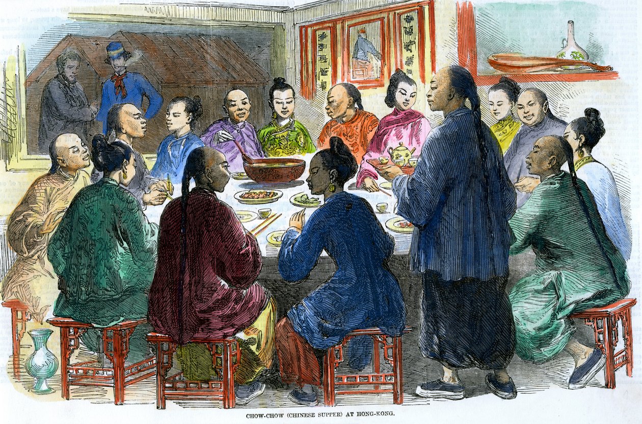 Chow-chow Chińska kolacja w Hongkongu, ok. 1875 r. autorstwa Unbekannt
