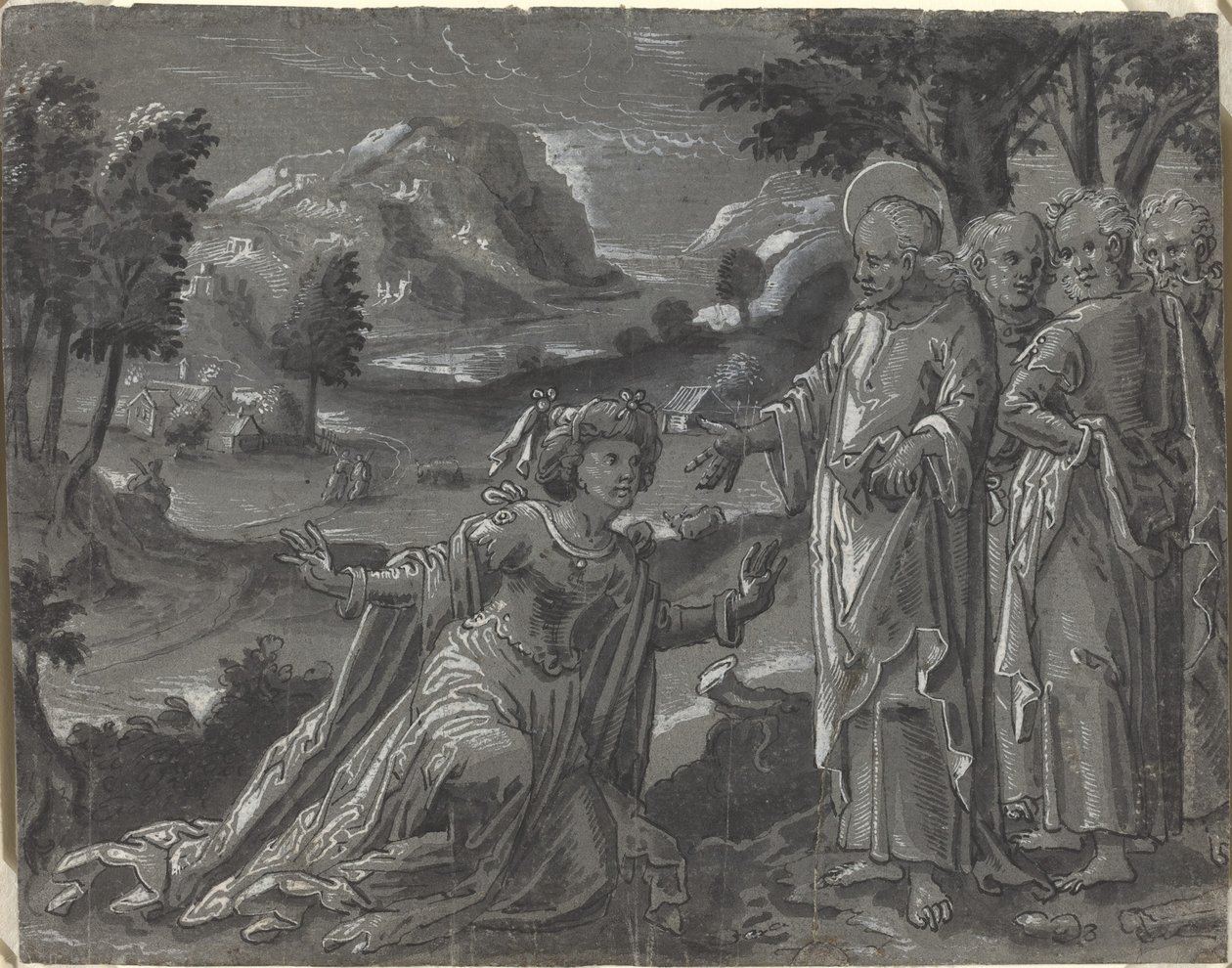 Chrystus i cudzołożnica [recto], ok. n.e. 1600. autorstwa Unbekannt