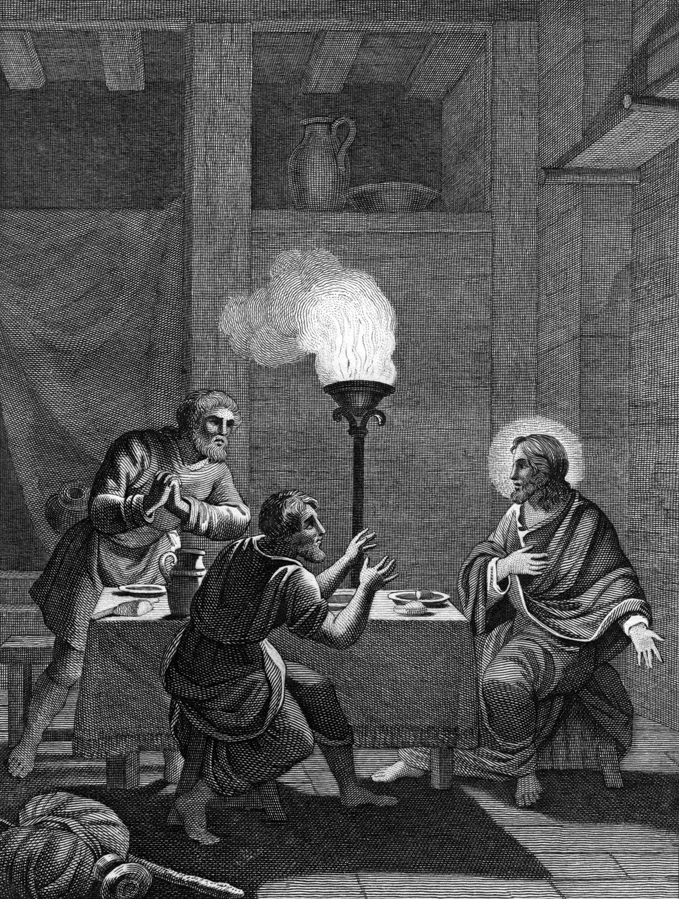 Chrystus i dwaj uczniowie w Emaus, 1814 autorstwa Unbekannt
