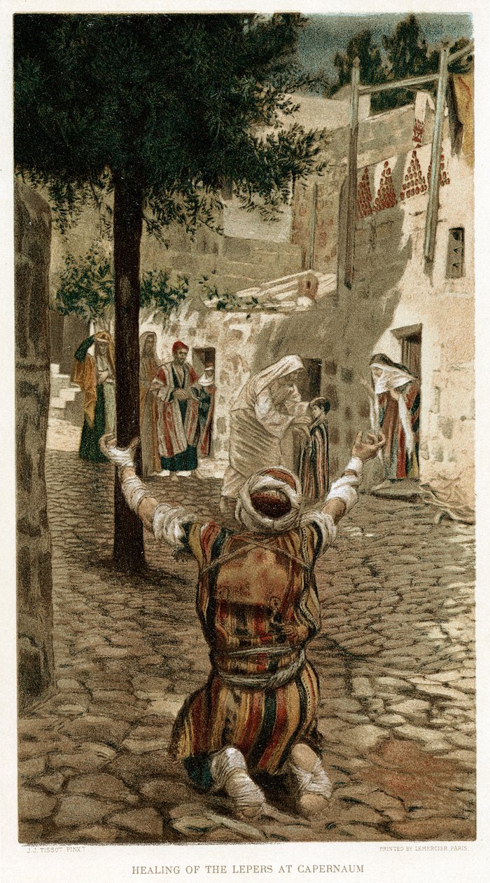 Chrystus uzdrawiający trędowatych w Kafarnaum, ok. 1890 r. autorstwa Unbekannt