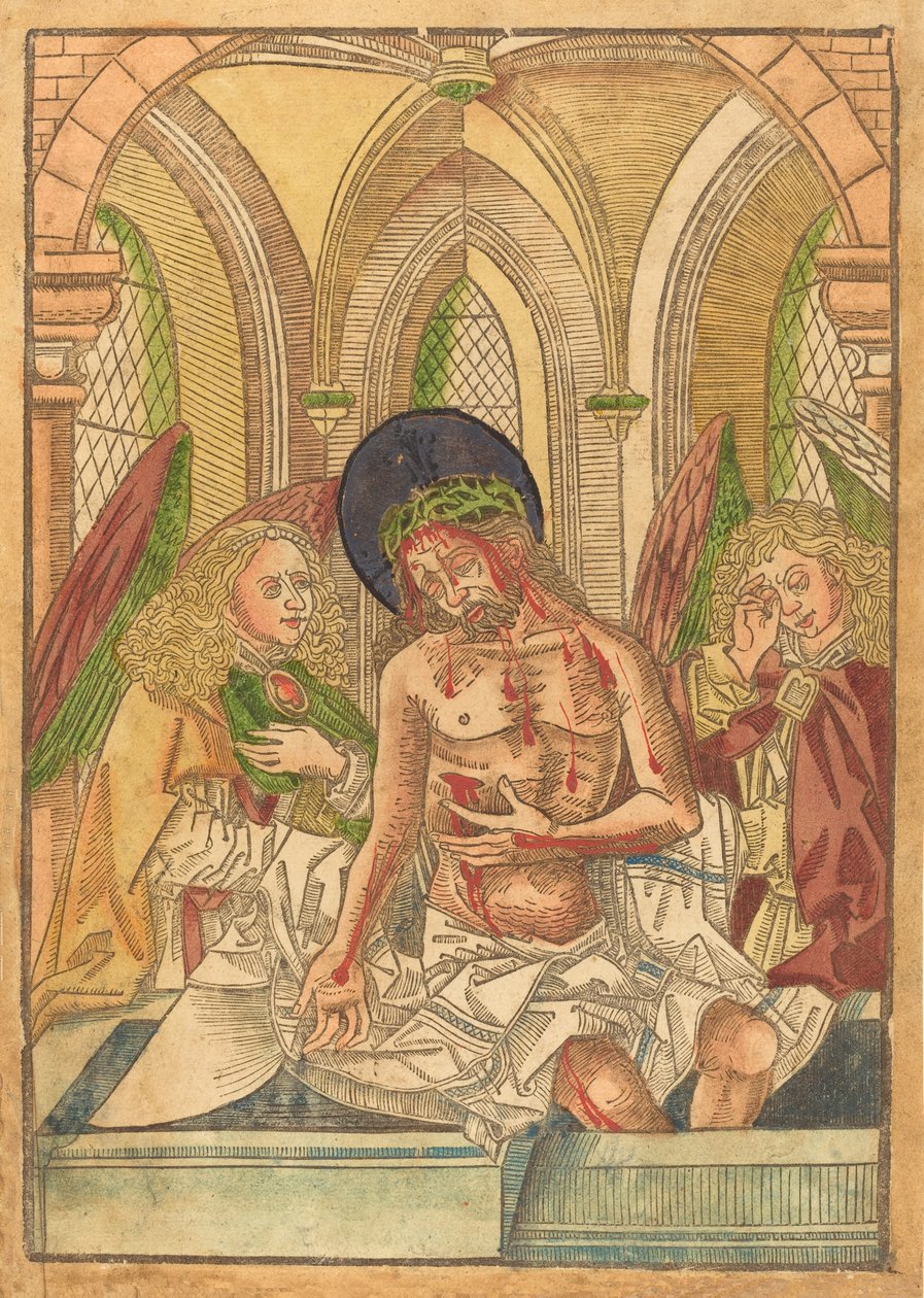 Chrystus w grobie z dwoma aniołami, 14901500. autorstwa Unbekannt