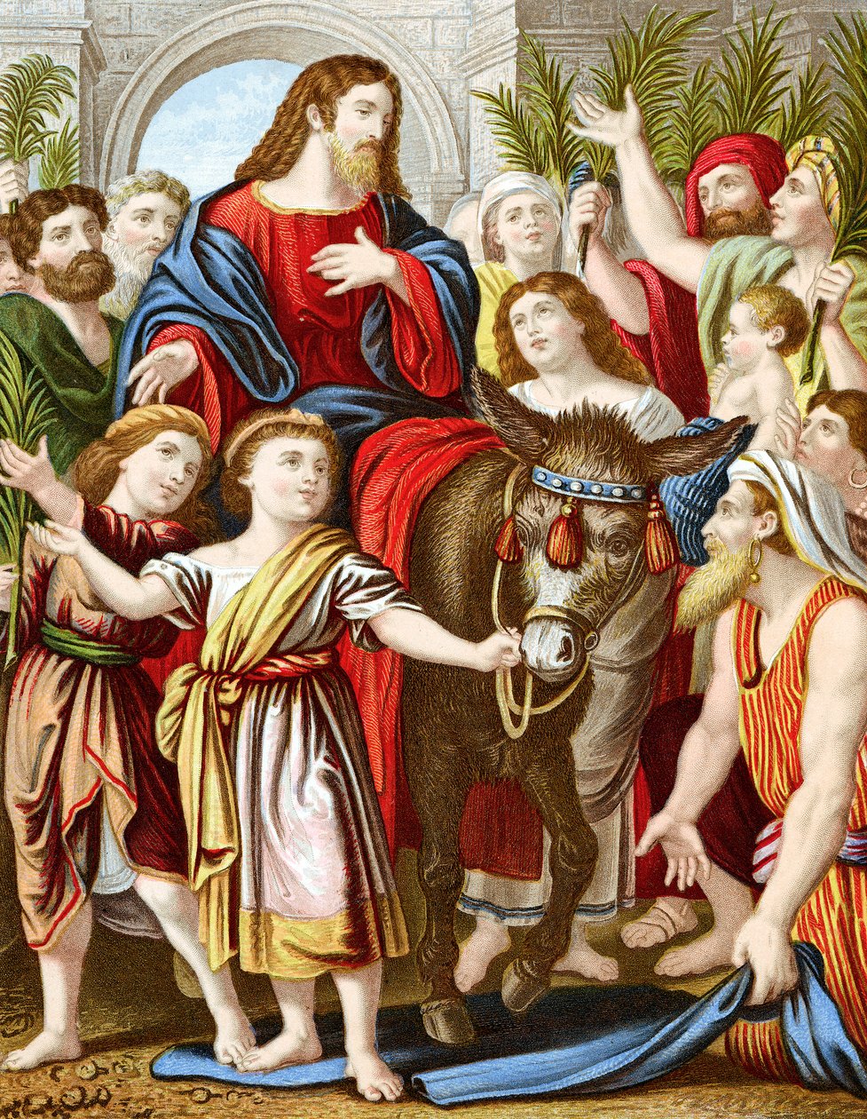 Chrystus wjeżdżający do Jerozolimy na ośle, ok. 1860 r. autorstwa Unbekannt