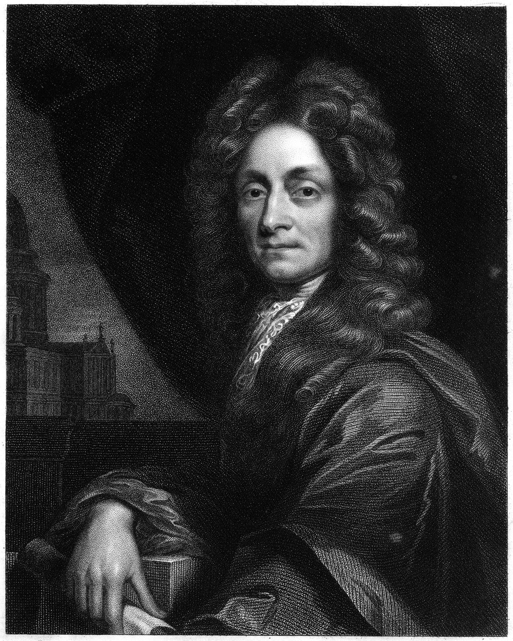Christopher Wren, angielski architekt, matematyk i fizyk, 1833 autorstwa Unbekannt
