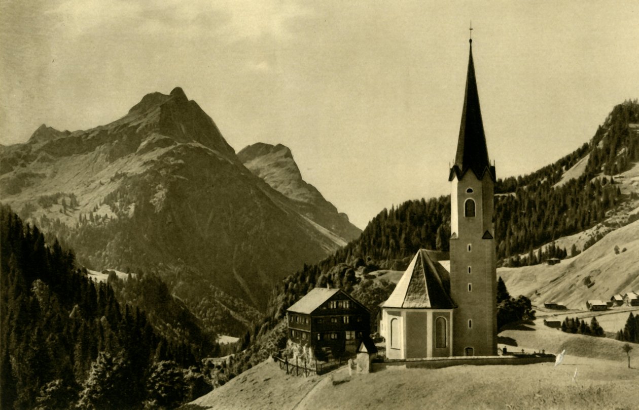 Kościół w Schröcken, Bregenzerwald, Austria, c1935. autorstwa Unbekannt