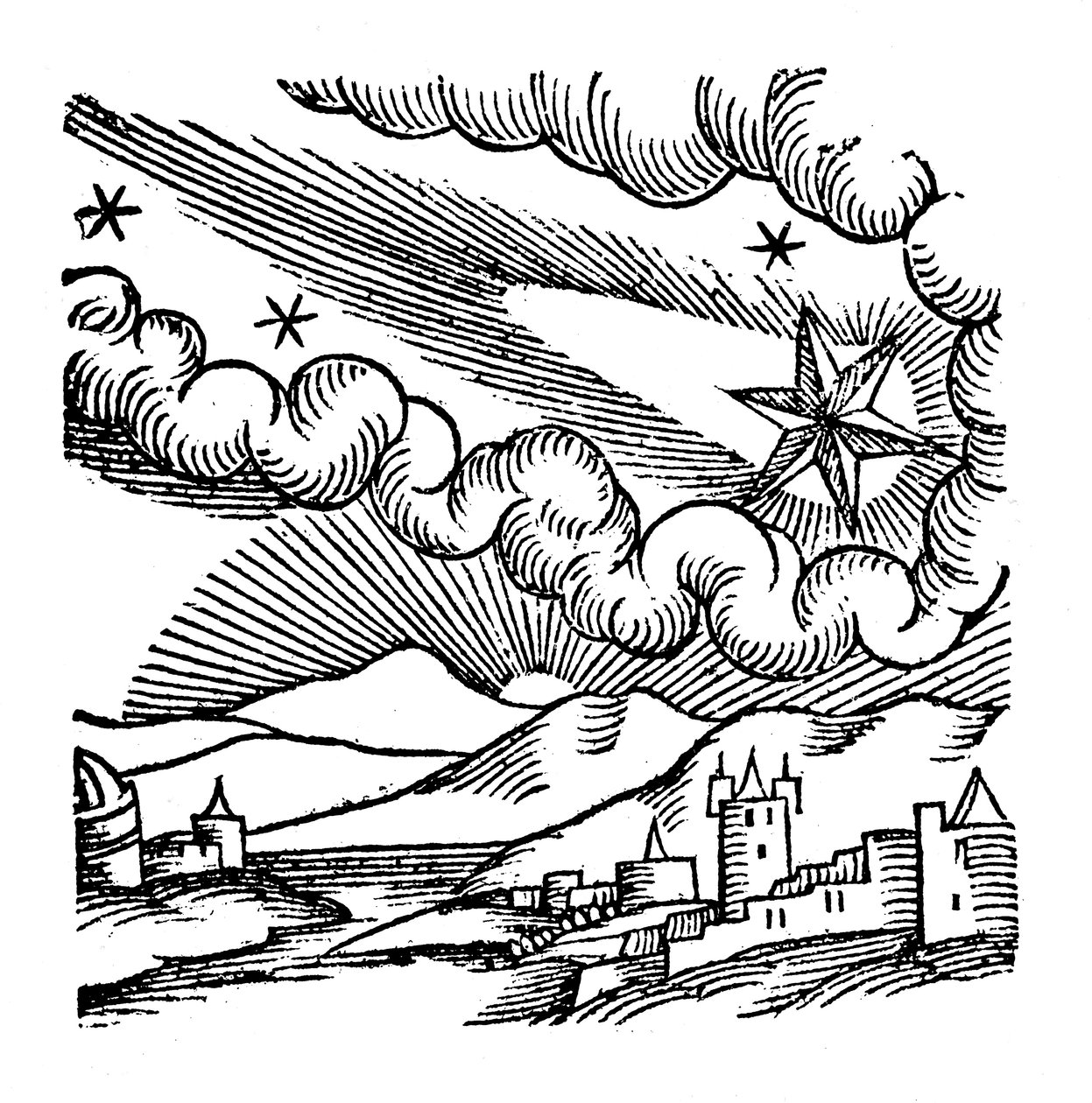 Kometa z 1456 Halley, 1557 autorstwa Unbekannt