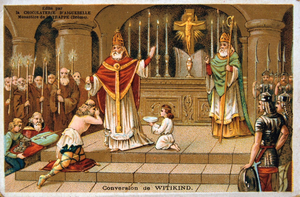 Nawrócenie Witikinda, 785 AD, XIX wiek autorstwa Unbekannt