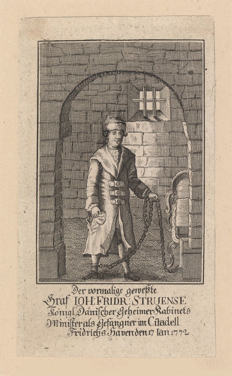 Hrabia Johann Friedrich Struensee 1737-1772, 1772. autorstwa Unbekannt