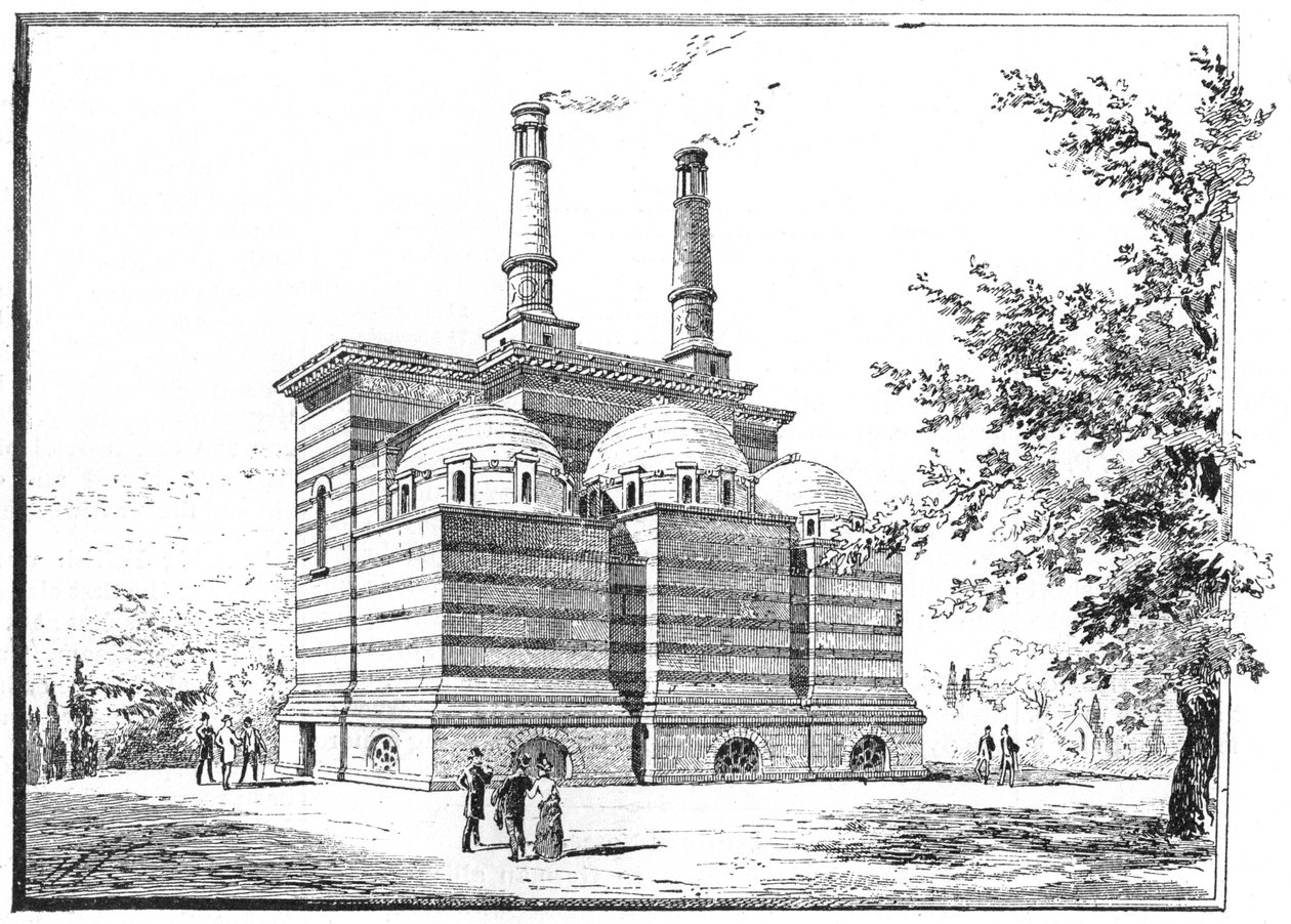 Krematorium, cmentarz Pere la Chaise, Paryż, 1888 autorstwa Unbekannt
