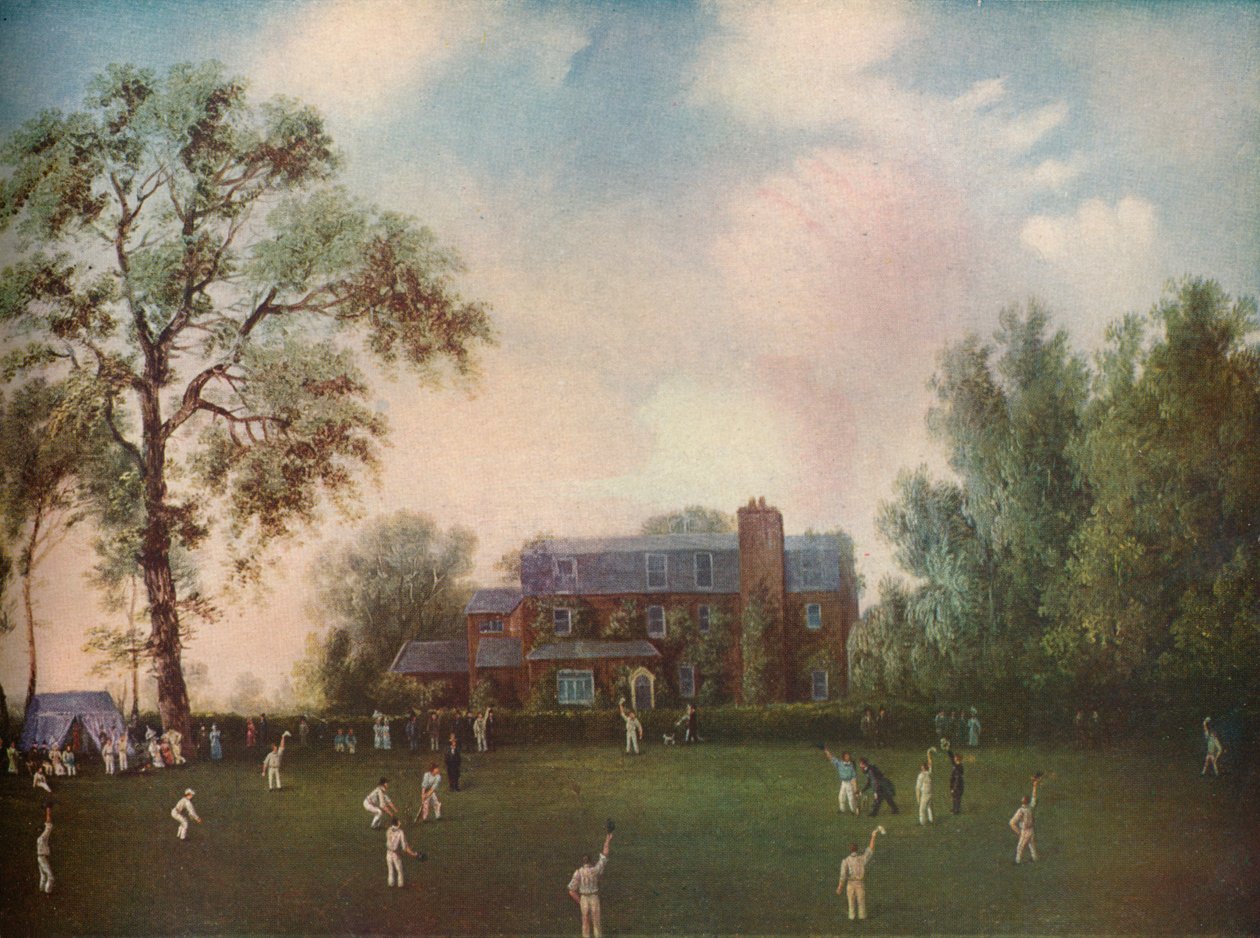 Krykiet w Gads Hill Place, Rochester, c1868 r. autorstwa Unbekannt
