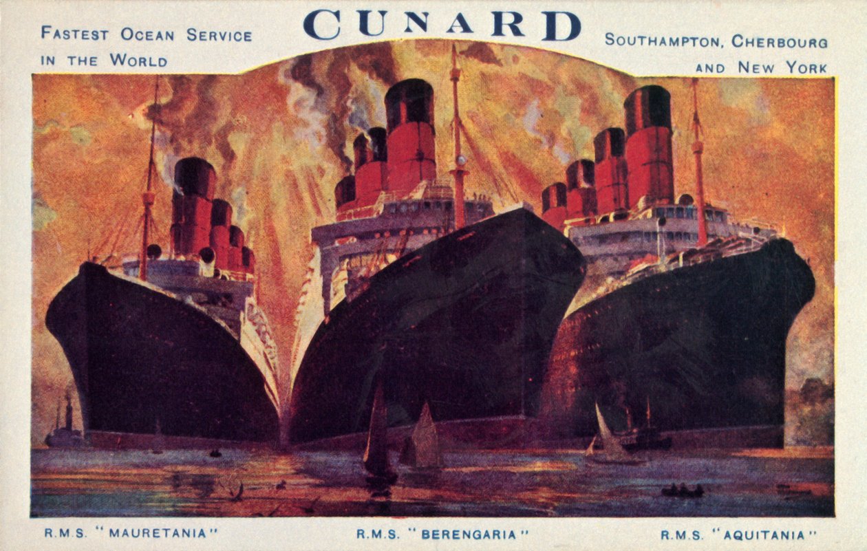 Liniowce oceaniczne Cunard, lata 20. XX wieku. autorstwa Unbekannt