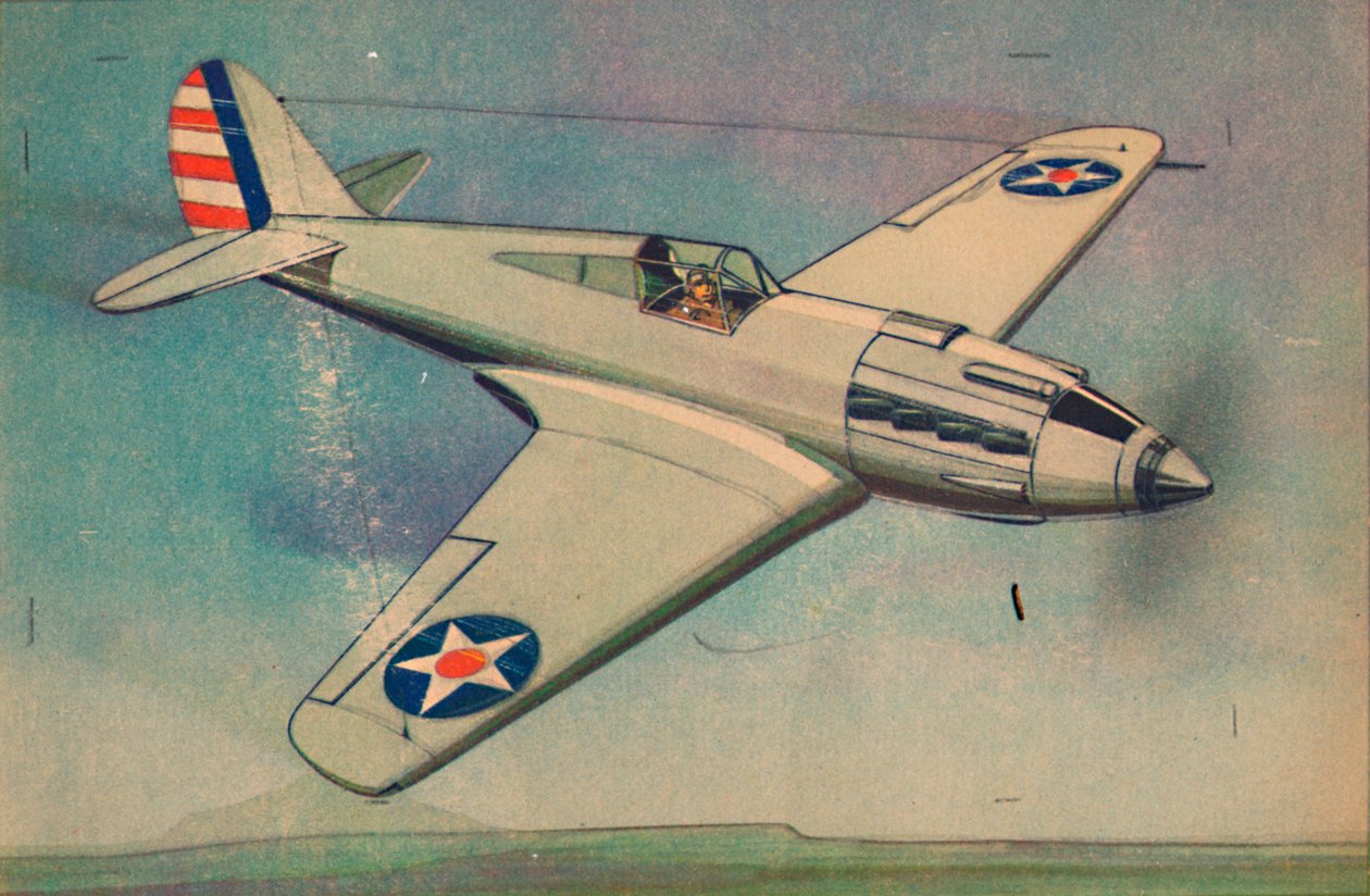 Jednopłatowiec myśliwski Curtis X.P.40, c1944. autorstwa Unbekannt