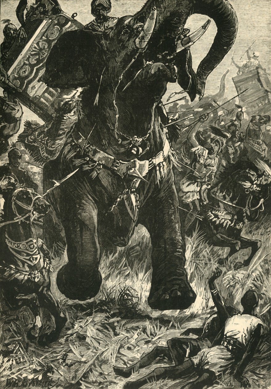 Klęska Porus przez Macedończyków, 1890. autorstwa Unbekannt