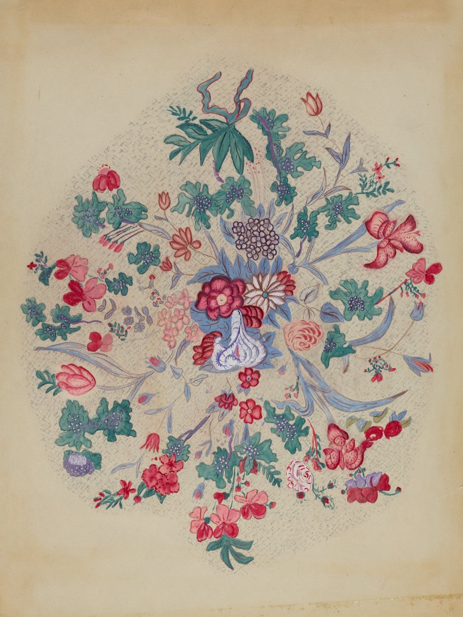 Fragment z Appliqued Quilt, 1935-1942. autorstwa Unbekannt