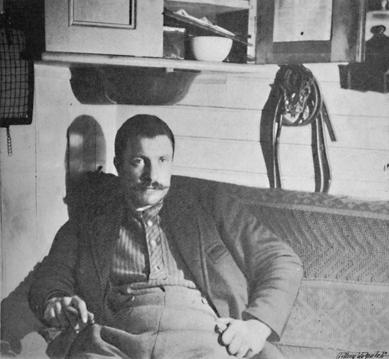 Dr Blessing w swojej kabinie, 1893-1896, 1897 autorstwa Unbekannt