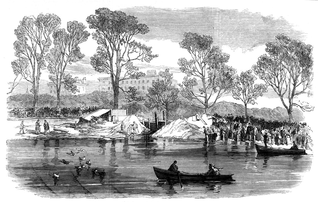Odwadnianie rzeki Serpentine, Hyde Park, Londyn, 1869 autorstwa Unbekannt