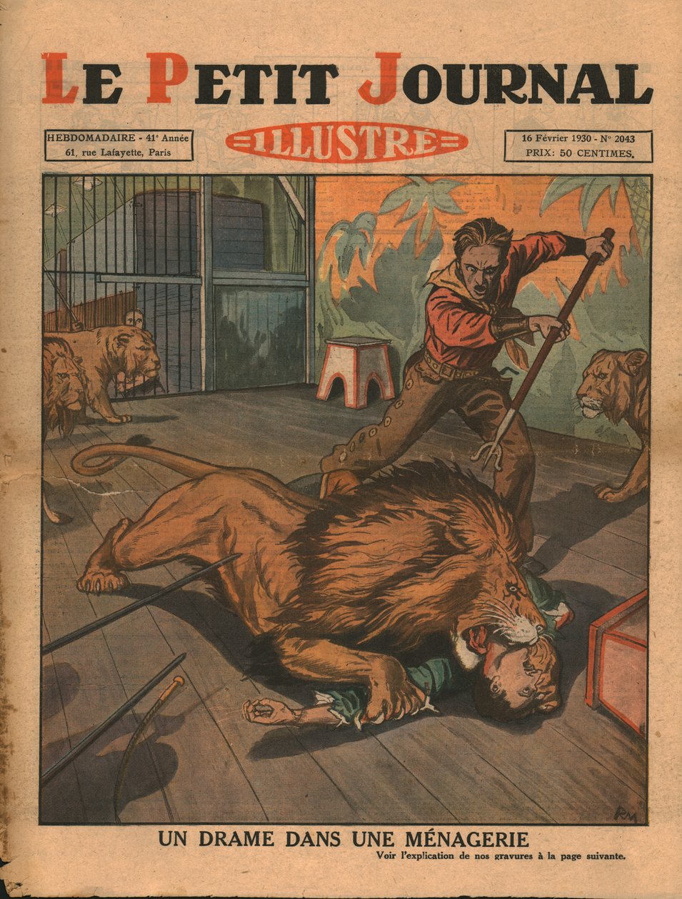 Dramat w menażerii, 1930. autorstwa Unbekannt