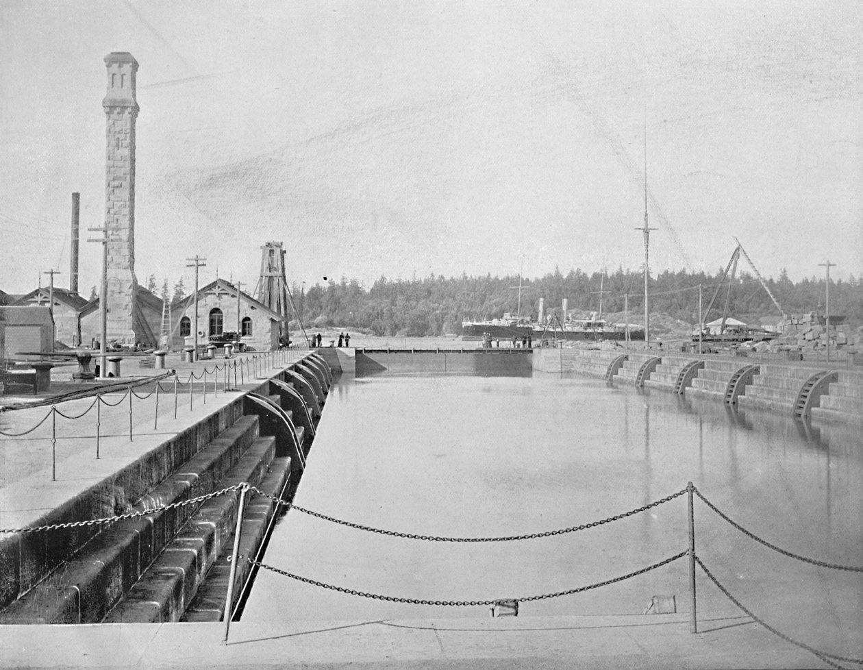 Suchy dok w Esquimalt, Kolumbia Brytyjska, c1897. autorstwa Unbekannt