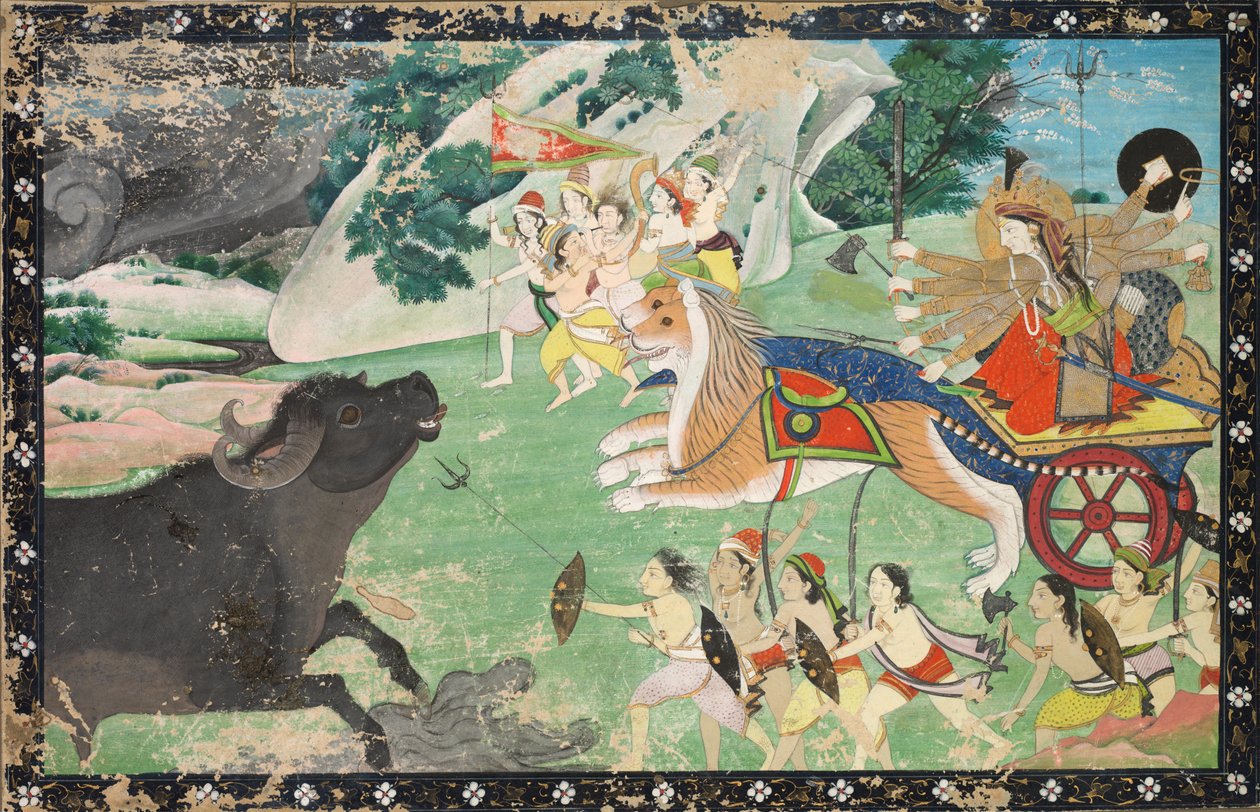 Durga zabija Mahishę, ok. 1830. autorstwa Unbekannt