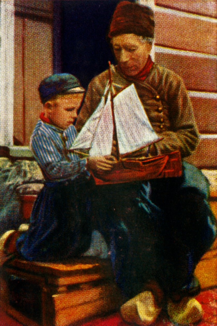 Holenderski ojciec i syn w tradycyjnych strojach, ok. 1928 r. autorstwa Unbekannt