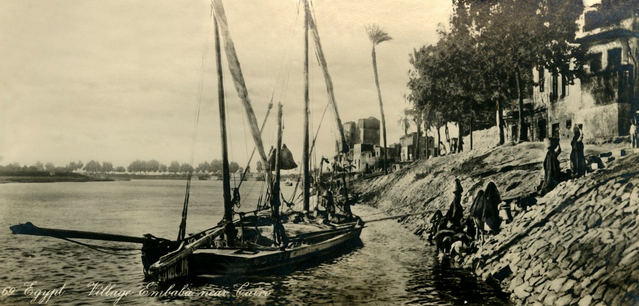 Egipt - Wioska Embaba niedaleko Kairu, c1918-c1939. autorstwa Unbekannt
