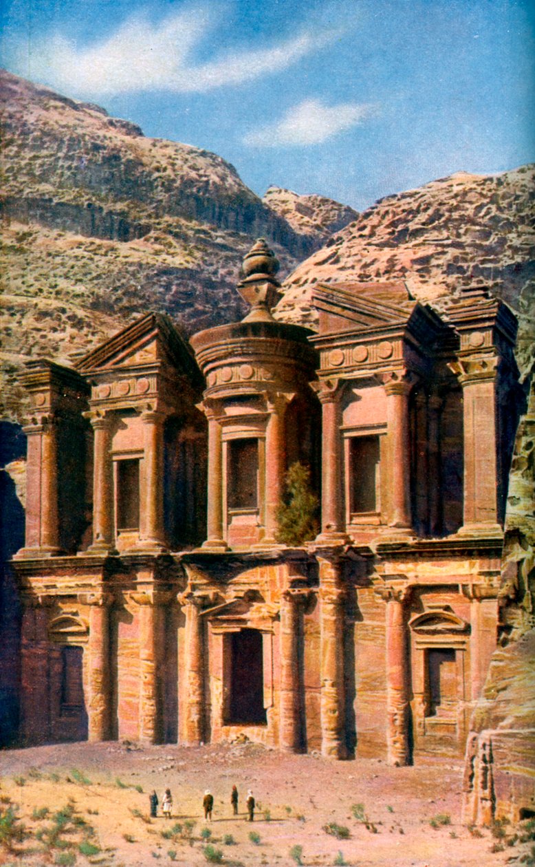 Klasztor El Deir, Petra, Jordania, ok. 1924 r. autorstwa Unbekannt
