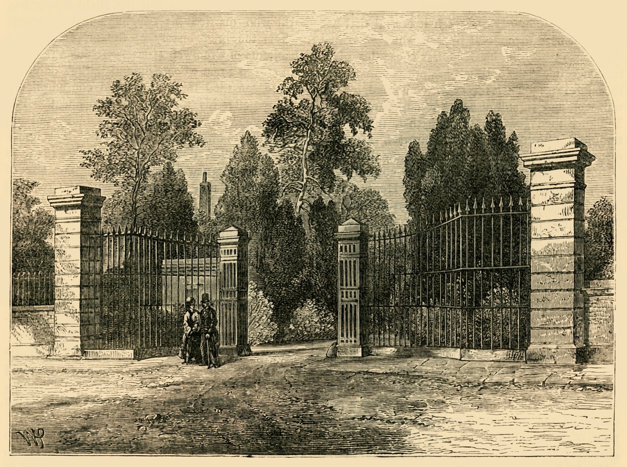 Wejście na cmentarz Brompton, ok. 1876 r. autorstwa Unbekannt
