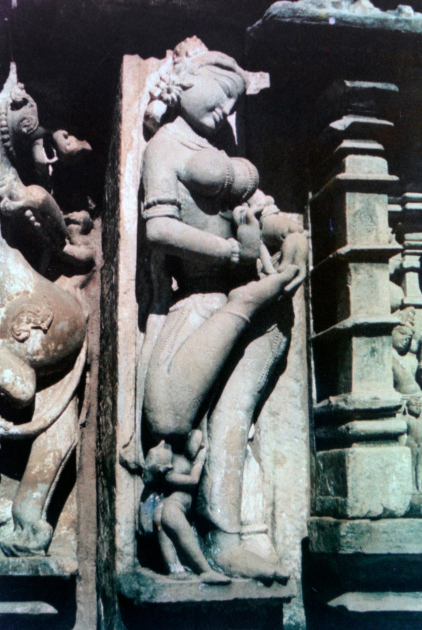 Rzeźba erotyczna, Khajuraho, Indie. c950-1050. XX wiek autorstwa Unbekannt