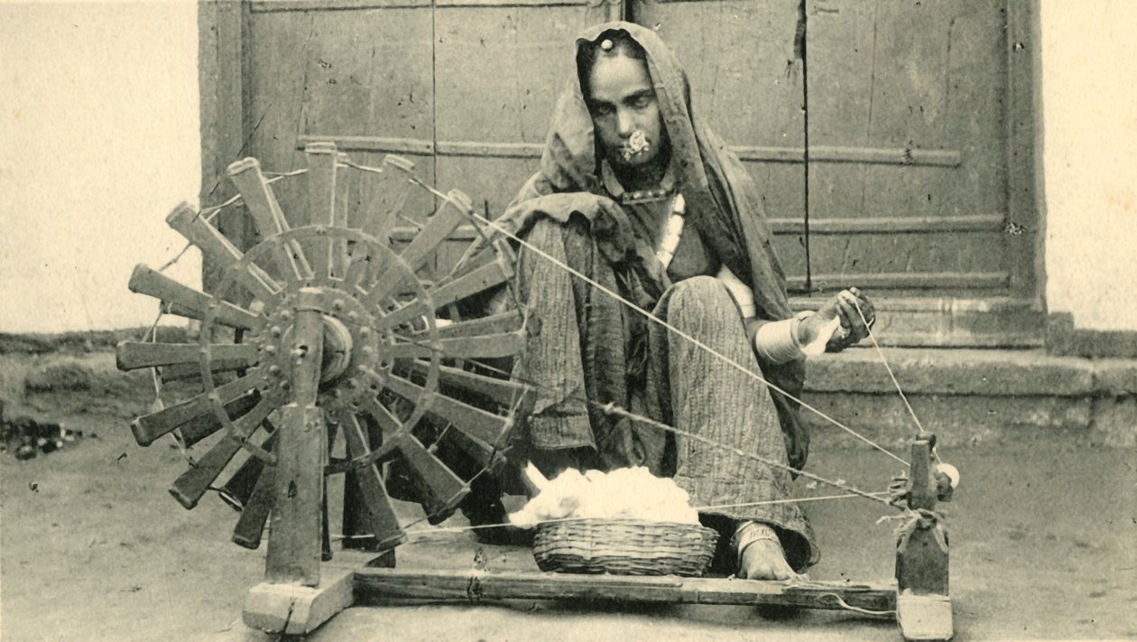 Kobieta Spinning, Jaipur. autorstwa Unbekannt