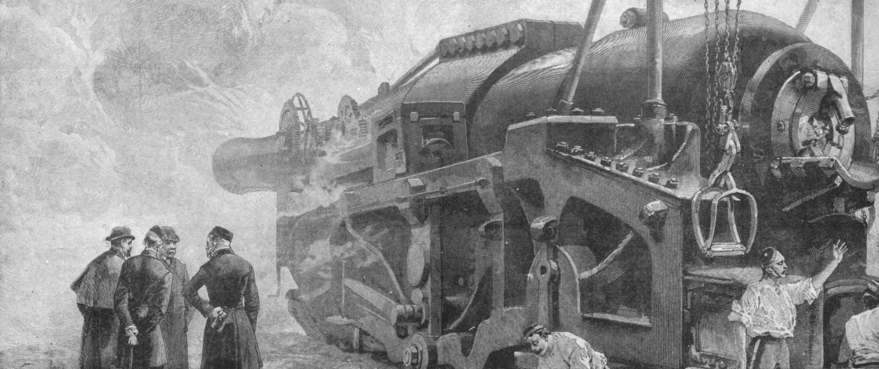 Strzelanie z 111-tonowego pistoletu... w Woolwich, czerwiec 1887, 1901. autorstwa Unbekannt