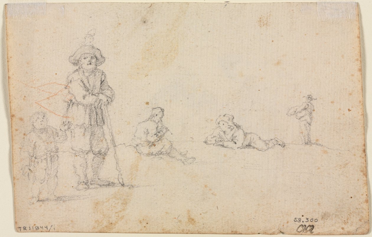 Badania nad pięcioma figurami, 1600s. autorstwa Unbekannt