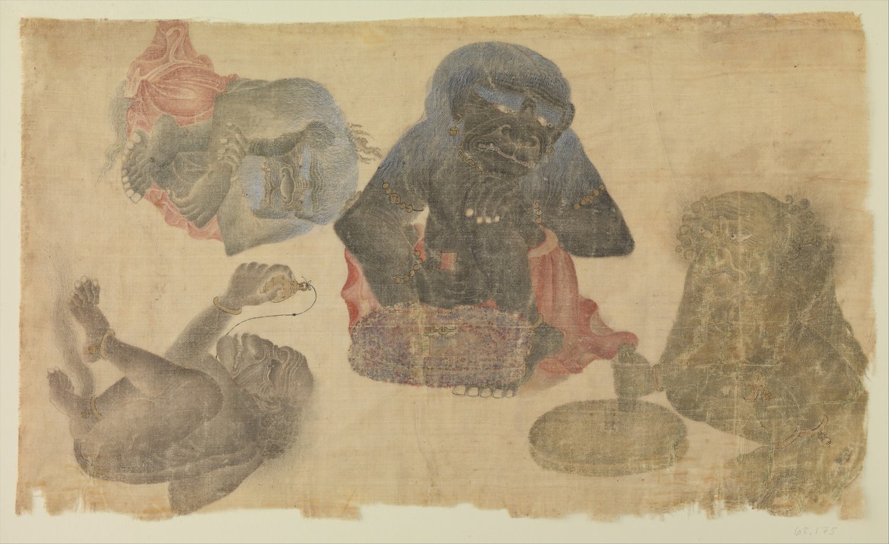 Cztery demony w niewoli, 1470-1500. autorstwa Unbekannt