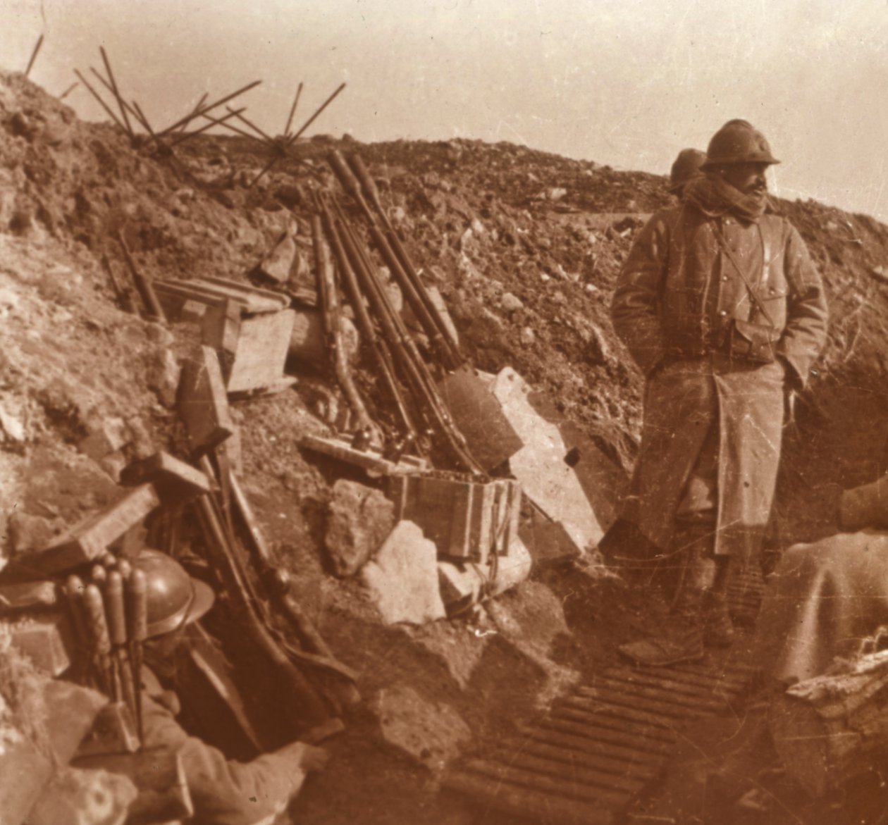 Linia frontu, Vauquois, północna Francja, c1914-c1918 autorstwa Unbekannt