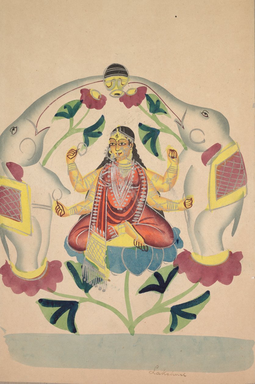 Gajalakshmi: Lakshmi ze słoniami, XIX wiek. autorstwa Unbekannt
