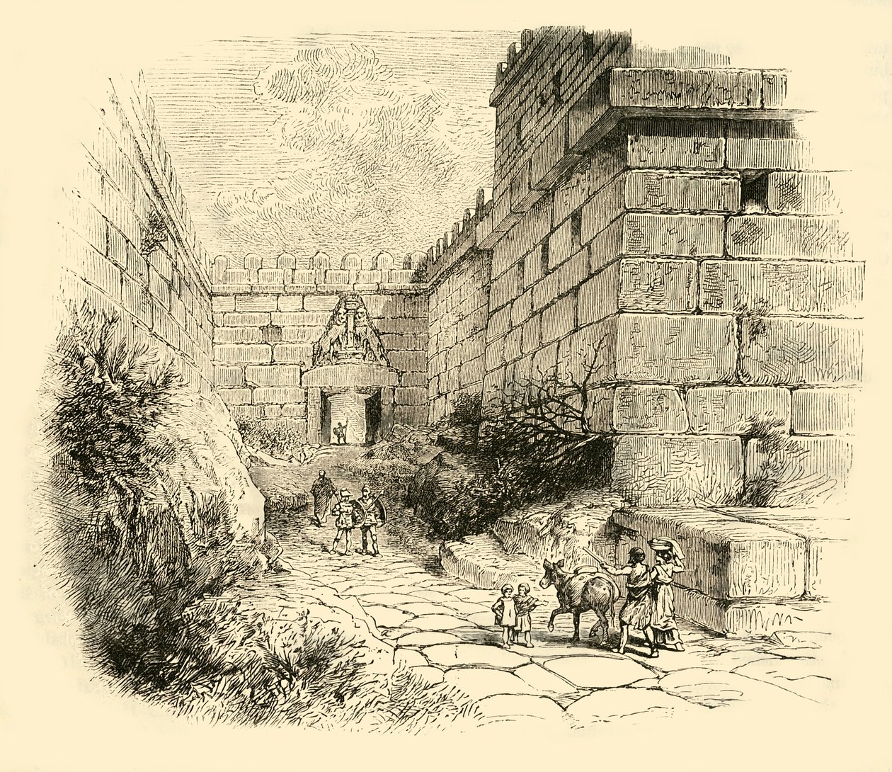 Brama Lwów w Mykenach, 1890. autorstwa Unbekannt