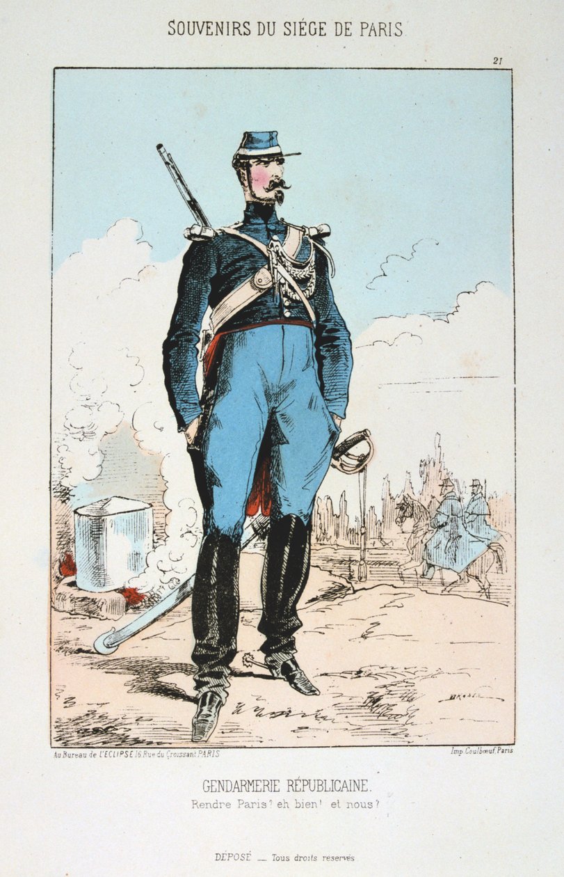 Żandarmeria Republikańska, Oblężenie Paryża, wojna francusko-pruska, 1870-1871. autorstwa Unbekannt