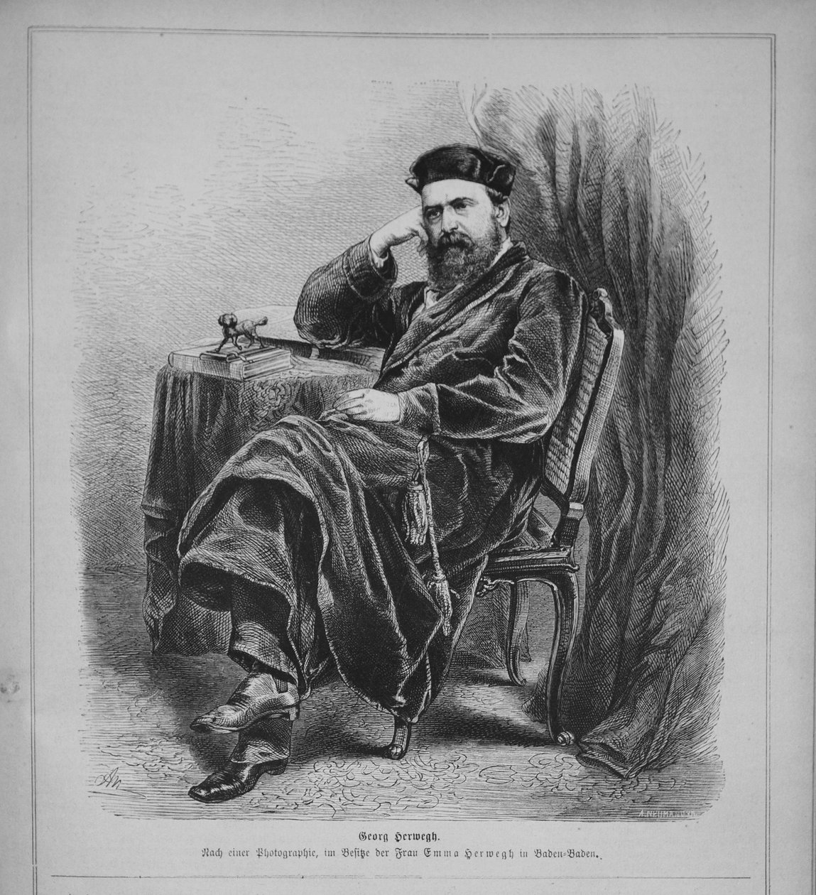 Georg Herwegh 1817-1875, lata 70. XIX wieku autorstwa Unbekannt